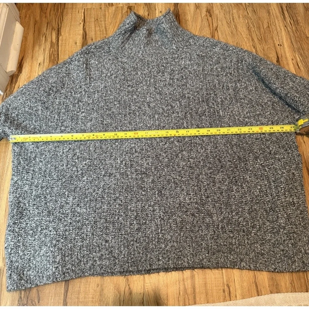 American Eagle Grey Marled Knit Oversized‎ Turtleneck Sweater XL Relaxed Fit
